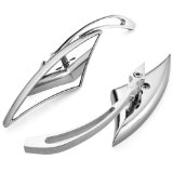 Set of 2 Chrome Blade shape design rearview mirrors (Left & Right Side)